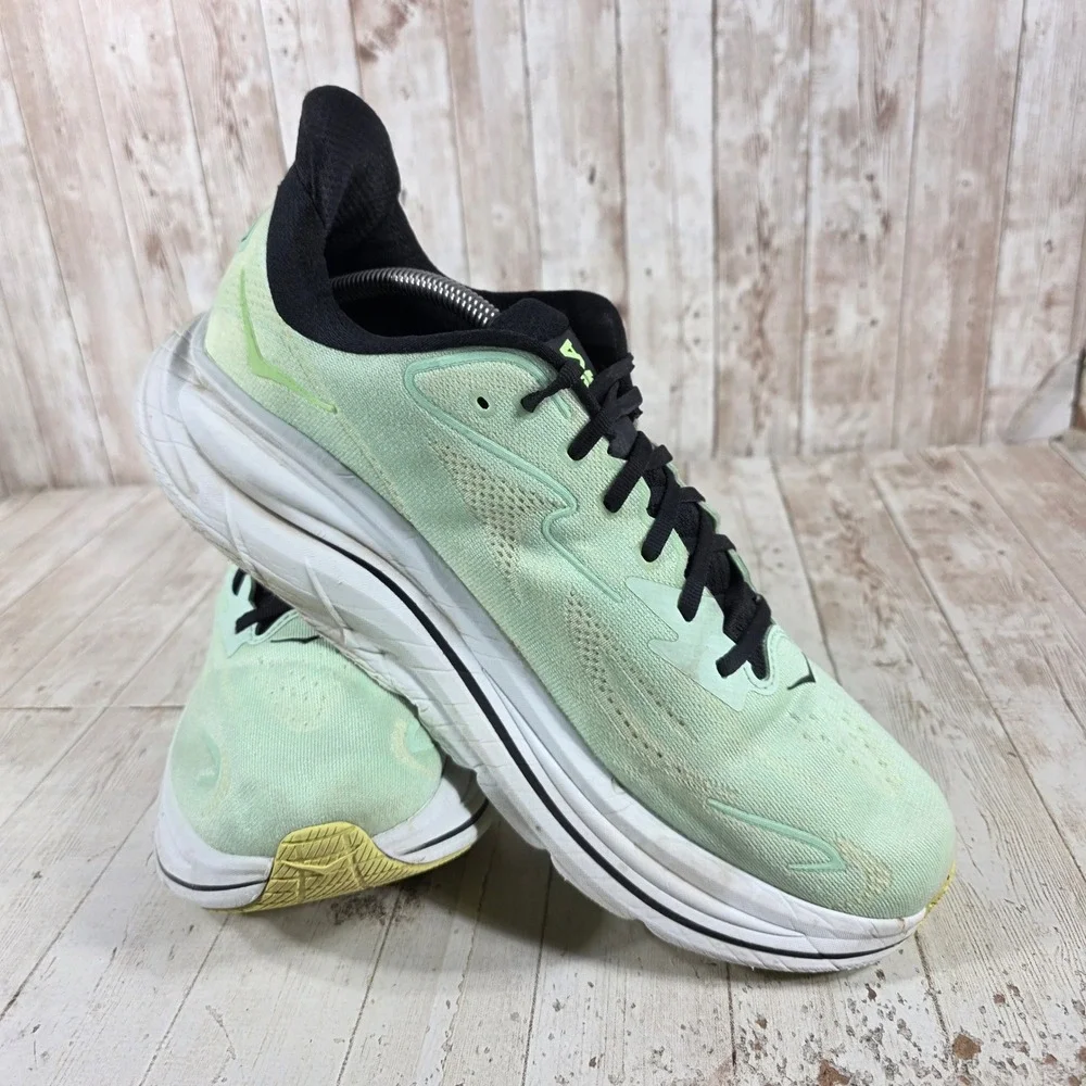 Hoka One One Clifton 10 Mens 13D Mint Foam Running Shoes 1162030-MTFL Green